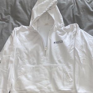 Brandy Melville white cropped Whistler hoodie